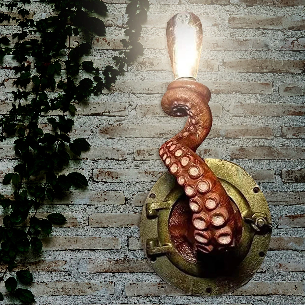 

Retro Octopus Electric Light Octopus Tentacle Monster Bulb Hanging on Wall Octopus Tentacle lamp Holder for Art Decoration