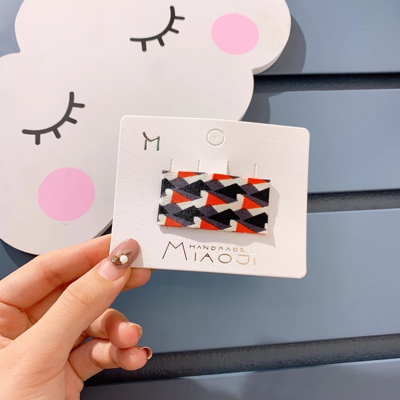 Детские заколки для волос милые цветочные с неправильным узором геометрическим