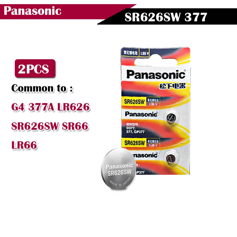 2 шт./лот Panasonic оригинал 1 55 в SR626SW 377 кнопочный аккумулятор G4 377A LR626 LR66 батареи с