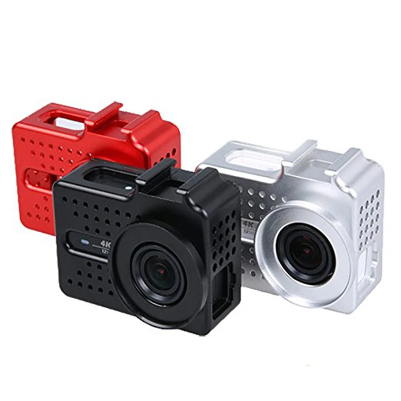 Action Camera Aluminum alloy Protective Shockproof Frame Case Shell + UV Protector Lens Cap Cover for Xiaomi Yi 2 4K Accessories |