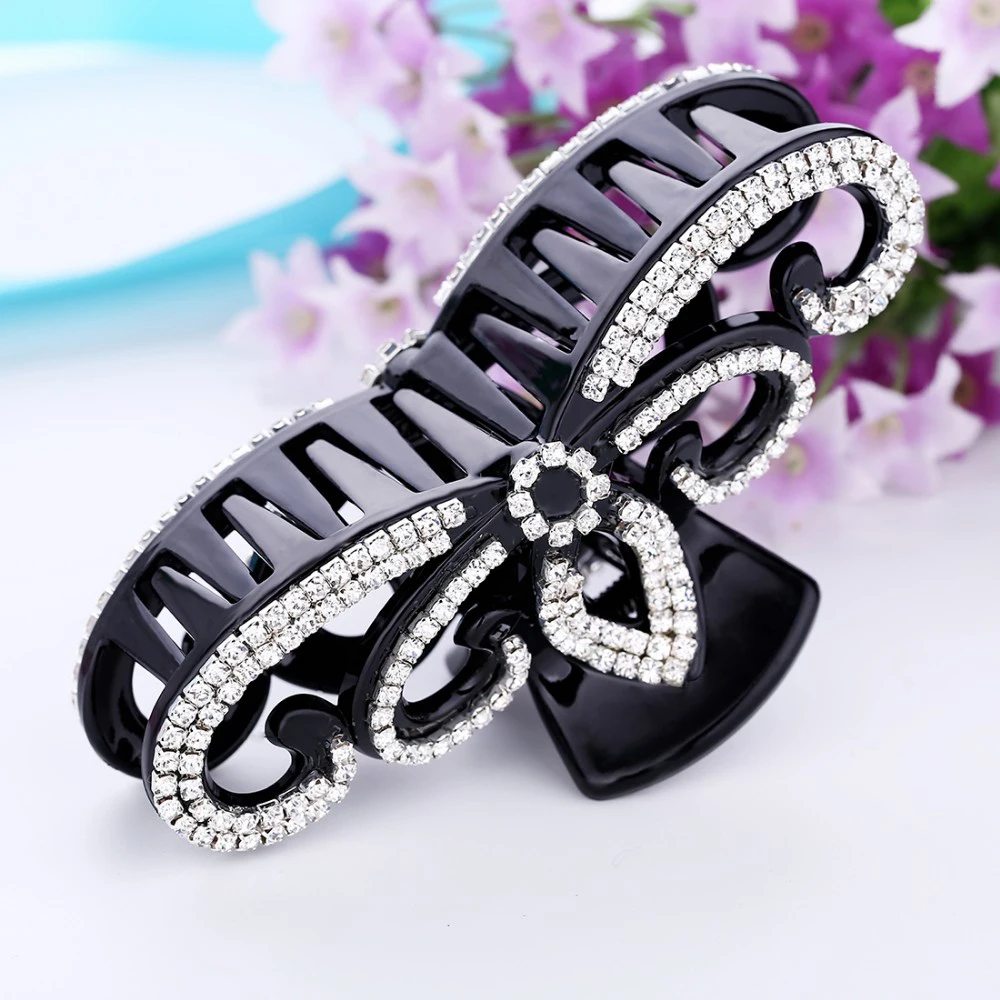 Черные большие заколки крабы Зажим Заколки для волос женщин геометрические