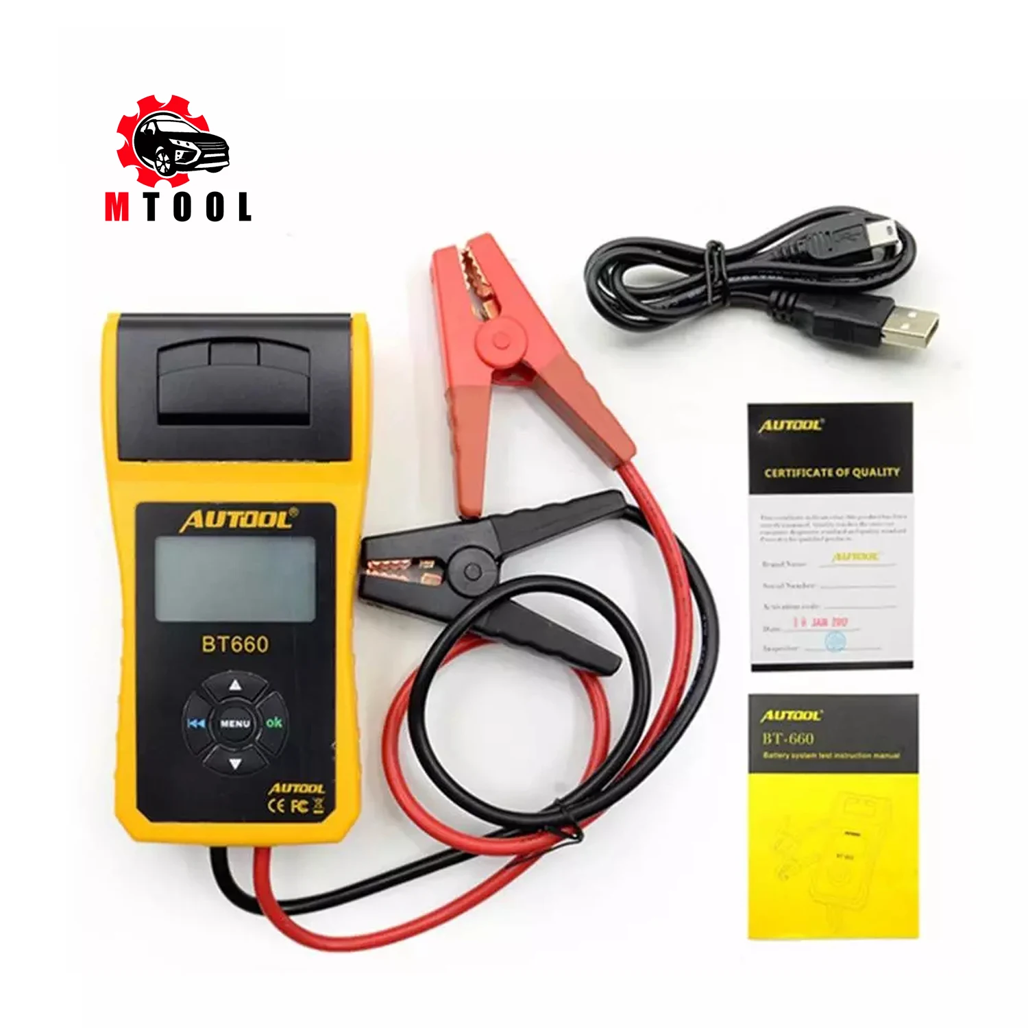 

2018 Newly Autool BT660 Car Battery Tester Automobile Charging Cranking Test Tool With Built-in Printer Function Multi-Language
