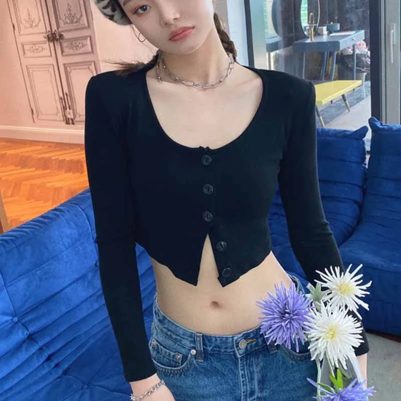 Женский кардиган с круглым вырезом и открытыми плечами облегающие блузки