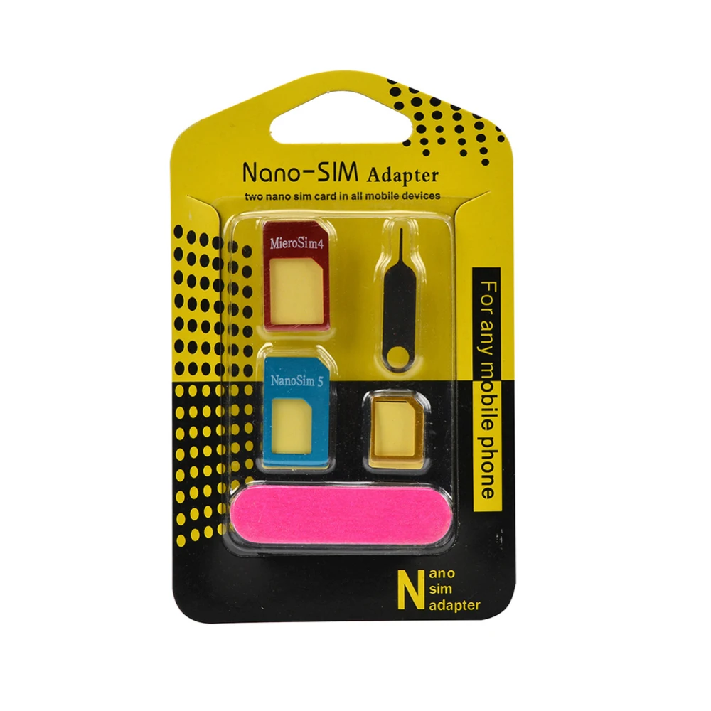 5 в 1 Nano sim-карта для микро стандартных конвертеров адаптер Набор iPhone аксессуары