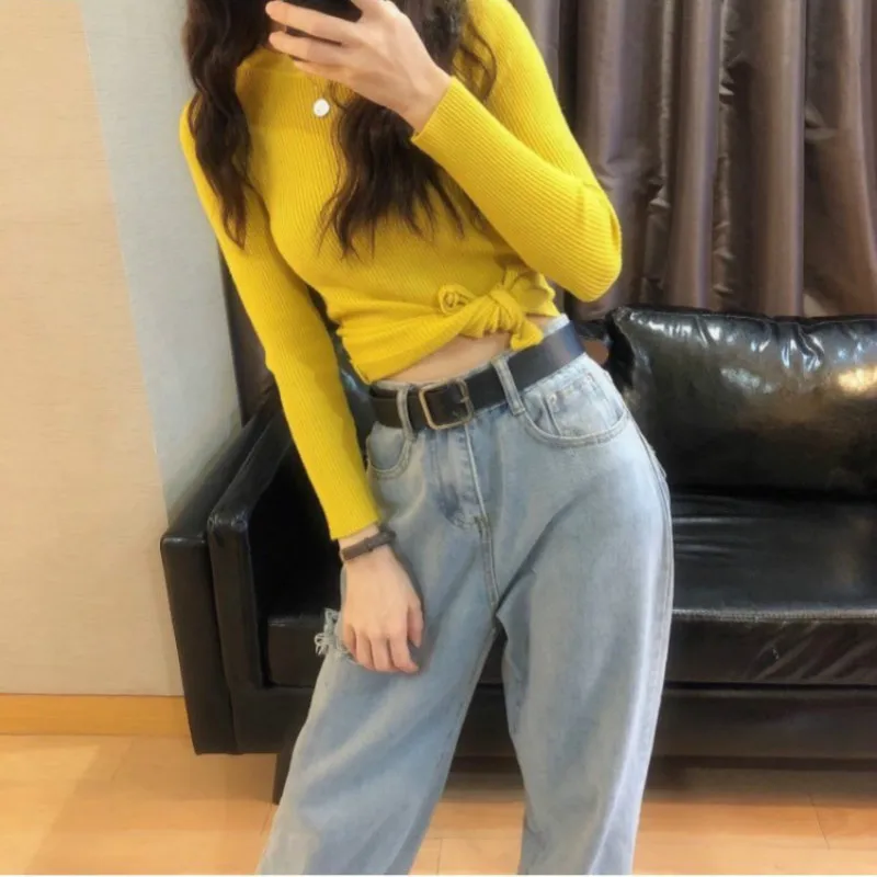 

Autumn New Sweater Women's Slim Fit Long Sleeve round Neck Base Sweater Women's Knit Sweater Fashion ladies blouse