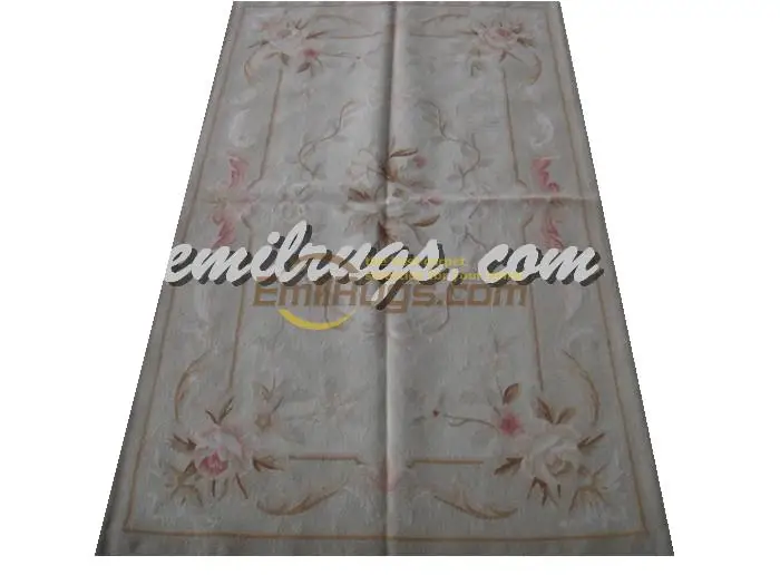 

HANDWOVEN NEW LISTING SQUARE RUG AUBUSSON CARPET NATURAL SHEEP WOOL