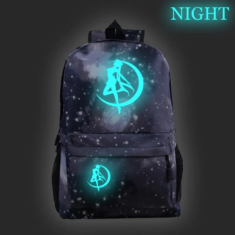 

Anime Sailor Moon Backpack Galaxy Luminous School Book Bags for Teenage Girls Boys Daily Knapsack Women Travel Shoulder Rucksack