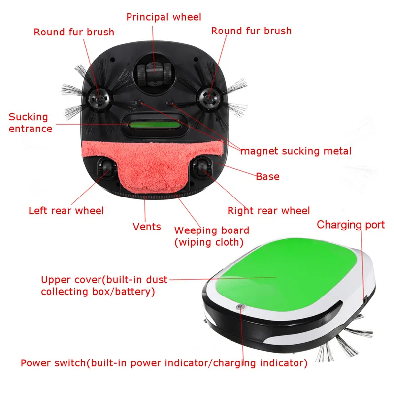 

Rechargeable Auto Cleaning Robot vacuum cleaner Smart Sweeping Robot Dirt Dust Hair Automatic Cleaner Vacuum Cleaners robot