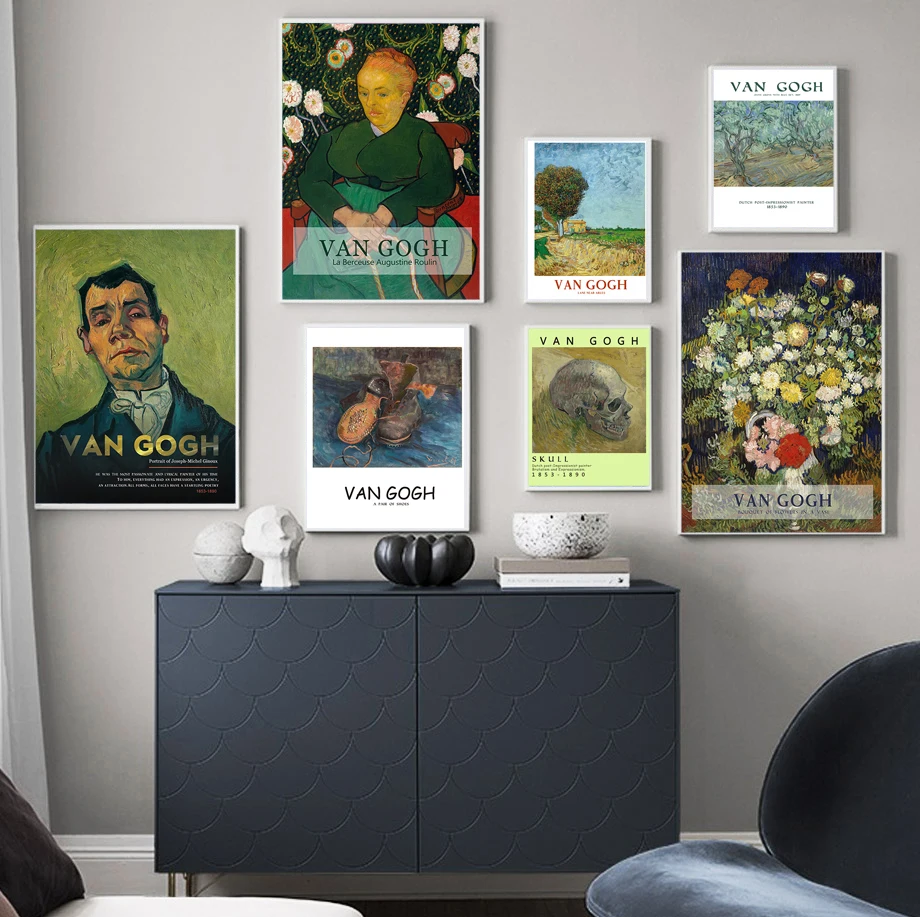 

Famous Van Gogh Abstract Portrait Shoe Flower Canvas Painting Posters and Prints Wall Art Picture Home Decorative Living Room