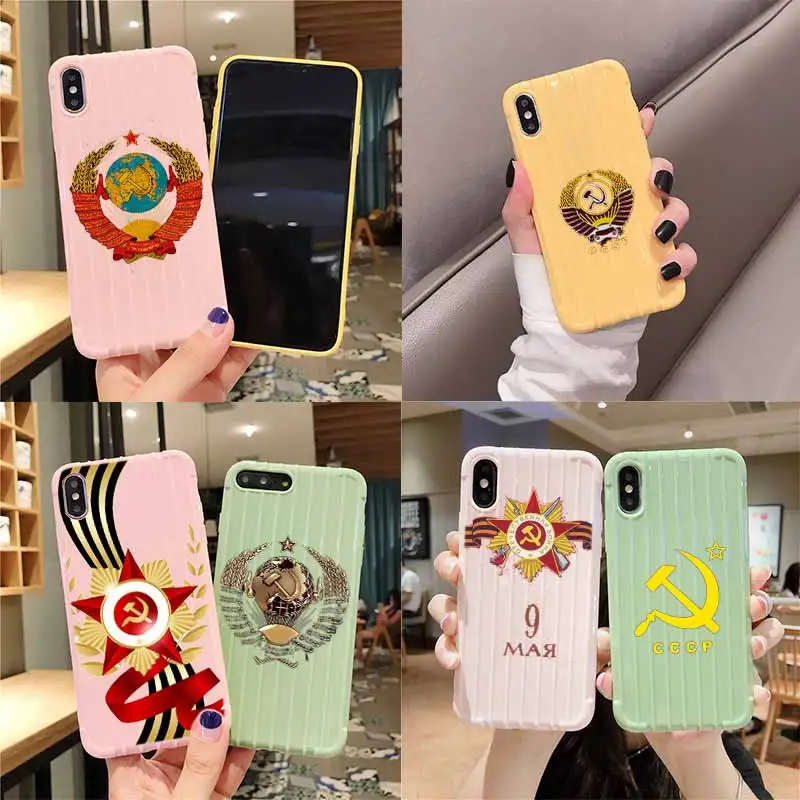 Советского Союза СССР гранж на колесиках чемодан чехол для телефона iPhone 11 Pro Max X XS