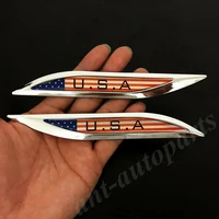 pair metal usa american flag car fender side emblem skirts badge decal sticker