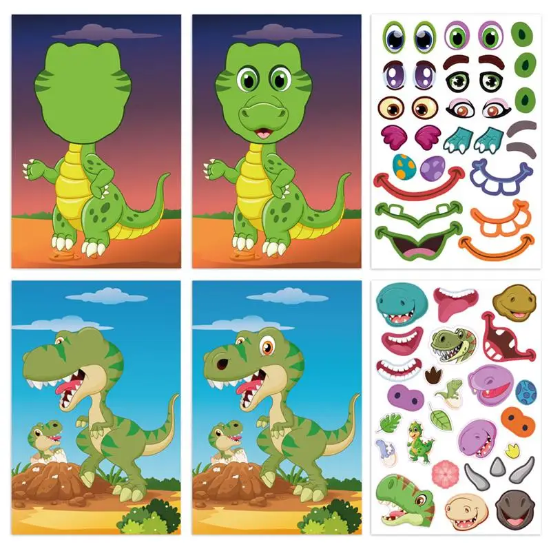 Милые Мультяшные животные наклейки пазлы для детей забавные игрушки сделай сам