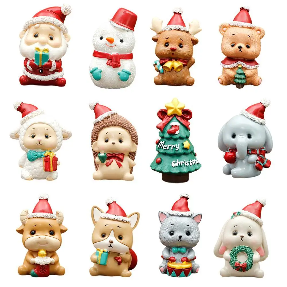 

Mini Christmas Animals Ornaments Hedgehog Elephant Accessories For Home Decorative Xmas Elk Kid Christmas Gifts Decorations Z6T1