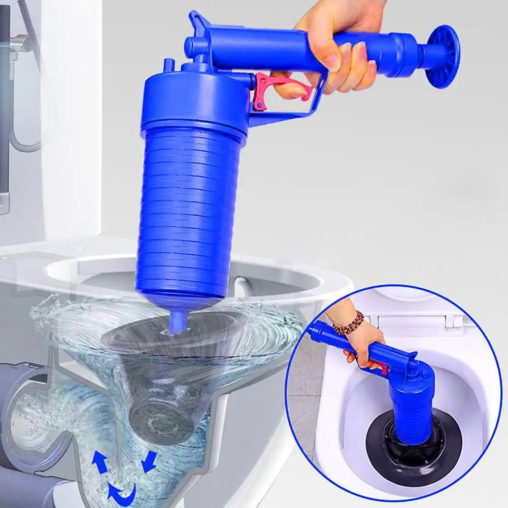 

High Pressure Strong Water Impact Pressure Pump Cleaner Sewer Plunger Unclogs Toilet Powered Pipe Dredger Hand Set U1Z4