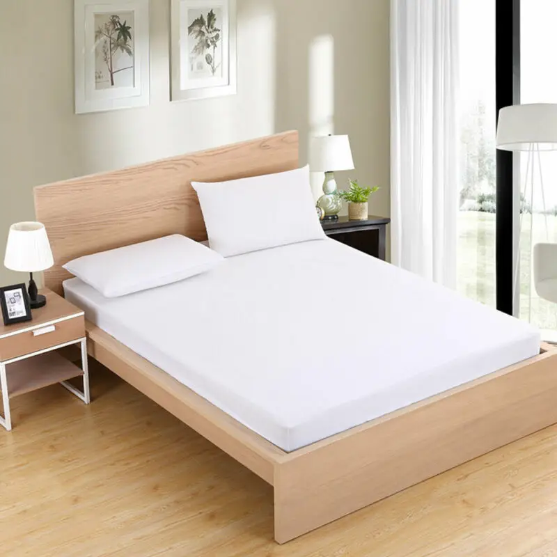 Новое поступление однотонная натяжная простыня из 100% полиэстера на резинке