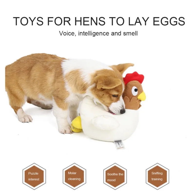 Плюшевые игрушки для домашних животных пищащая курица несущая яйца