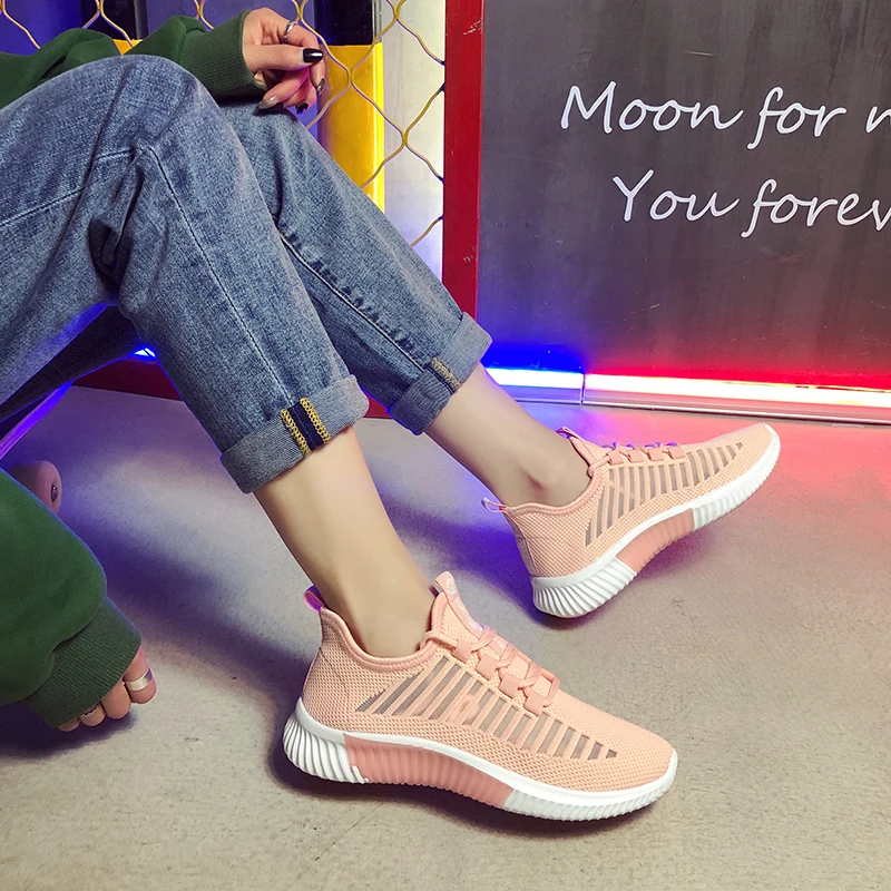 Новинка модная женская обувь кроссовки Ulzzang Студенческая спортивная на толстой