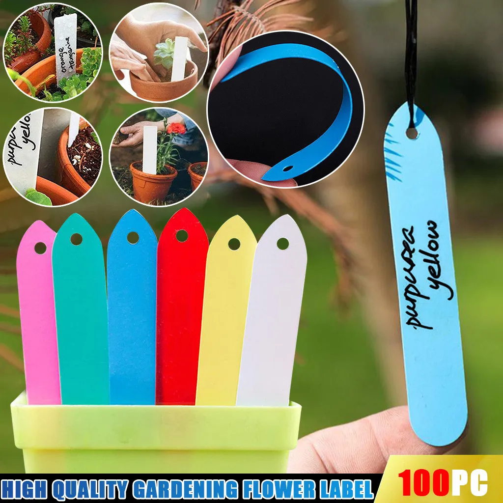 100 шт. многоразовые ПВХ бирки для растений этикетки дерева фруктов рассады