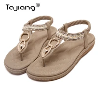 ta jiang authentic new european and american ladies metal crystal sandals summer gladiator sandals beach flat sandals t26 8