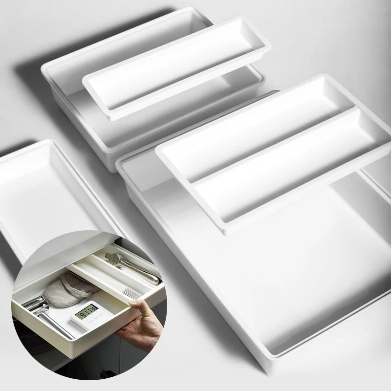 Self Stick Hidden Organizer Storage Box Under Desk Drawer Holder Stationery Case Makeup Sundries Shelf Pencil Pen | Дом и сад