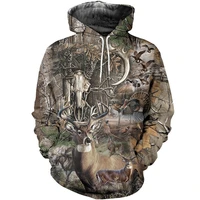 mens clothes animal hunting camo art clothes hoodie 3d printed spring unisex casual zipper pullover menwomens sweatshirt