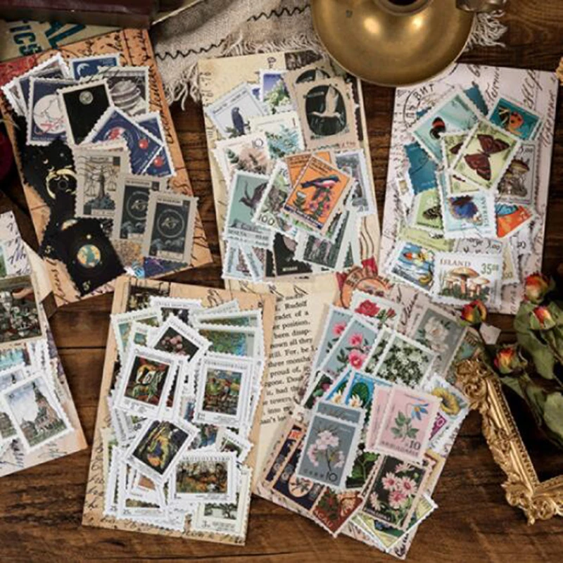 46 шт./компл. почтовые штампы наклейки в стиле ретро несколько стилей сделай сам