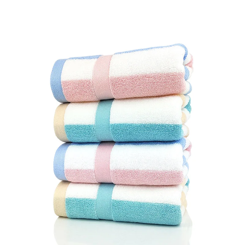 

3 шт./компл. полосатое полотенце, 100% хлопок, удобное полотенце для лица, микрофибра, сильное поглощение, банное полотенце, быстро сохнет, высо...