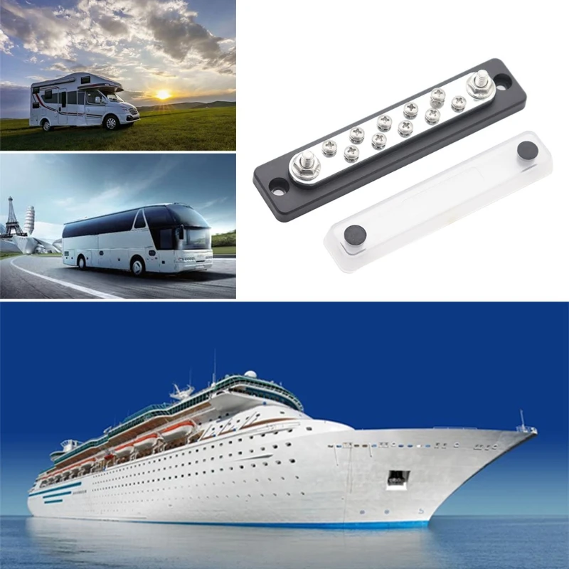 

J60F 10 Studs Bus Bar Electric Terminal Junction Block 150Amp Yacht Accessories