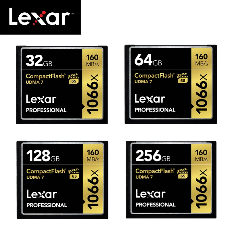 Оригинальный Lexar UDMA 7 CF карт 1066x64 Гб оперативной памяти 32 встроенной до 160 МБ/с. VPG-65