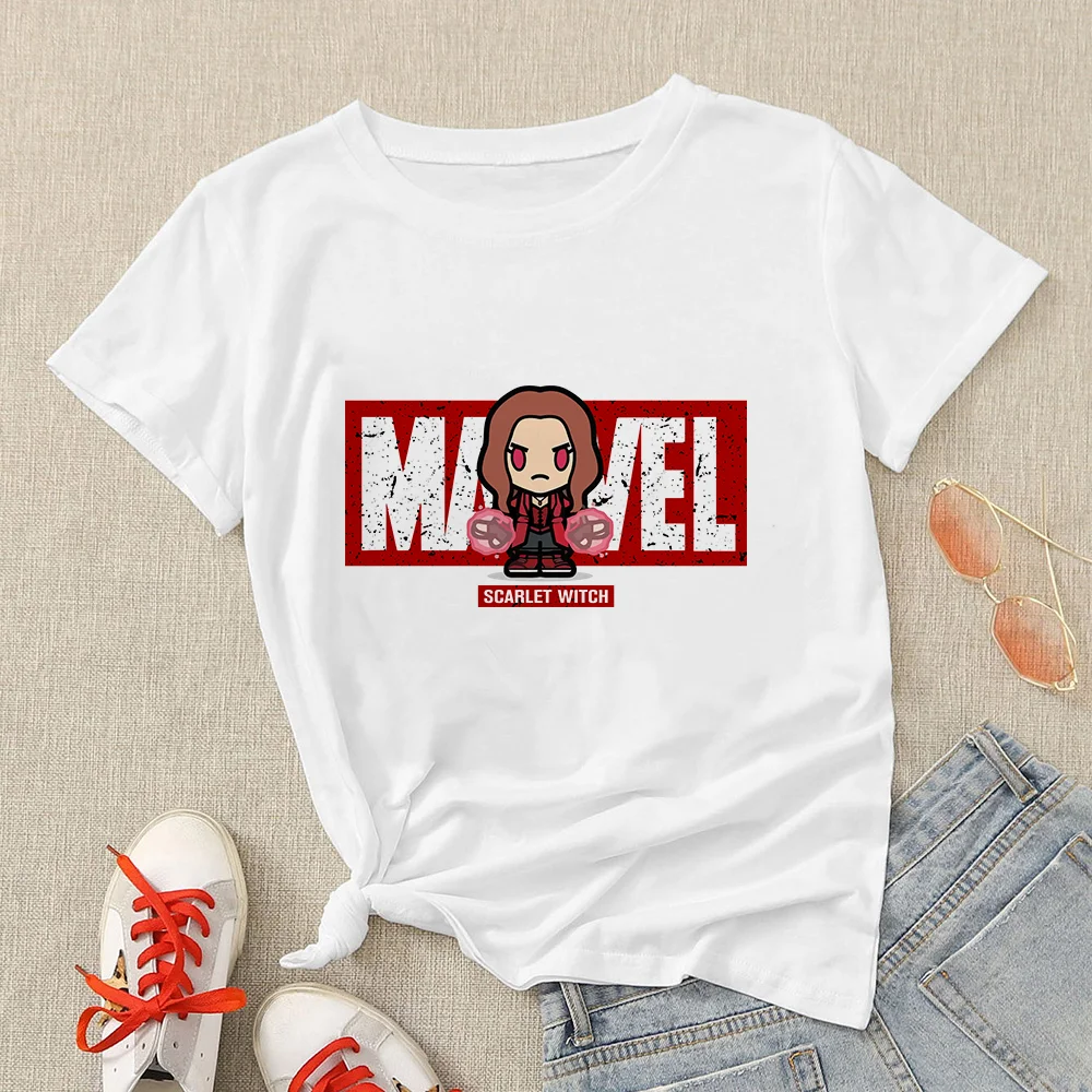 

Футболка с коротким рукавом в стиле унисекс, модная повседневная рубашка из MARVEL, топ, подарок девушке, Прямая поставка