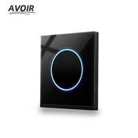 avoir light switch electrical outlets luxury black glass panel sockets and switches led halo wall switch 1 2 3 4 gang 1 2way