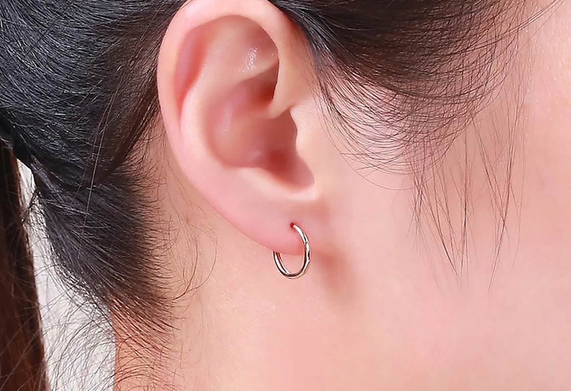 Классические глянцевые серьги кольца для пирсинга из настоящего натурального