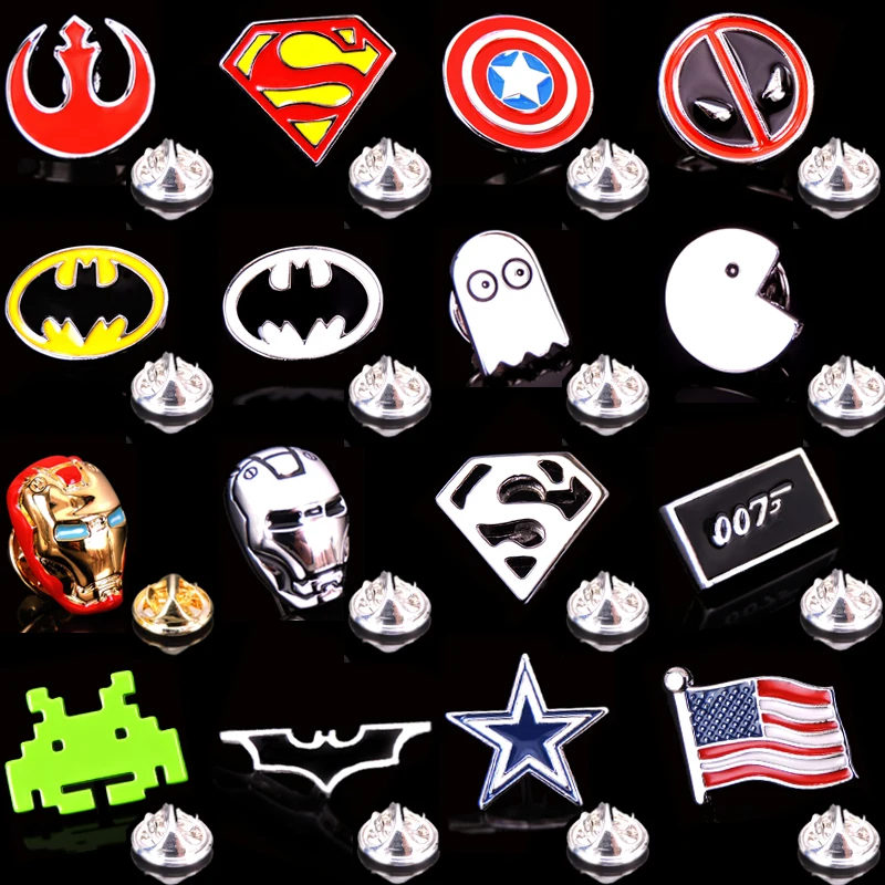 Высококачественная брошь в виде супергероя серебристая с будильником крестом