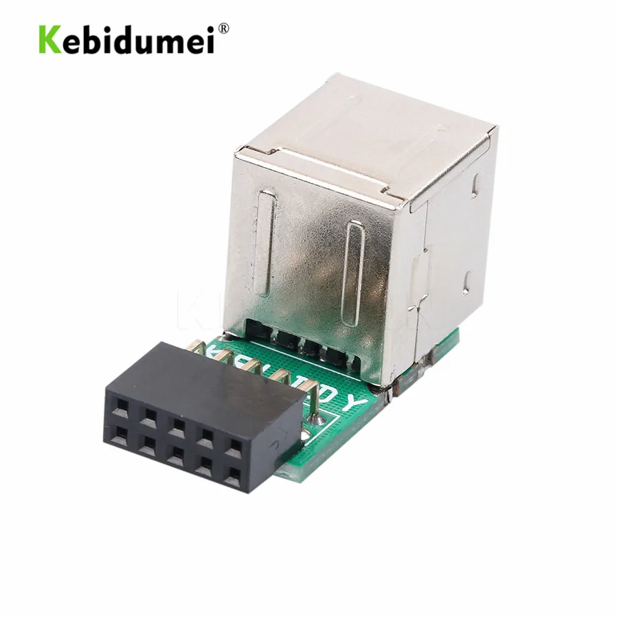 kebidumei Motherboard USB 2.0 9Pin Female 2 Port A Adapter Converter PCB Board Card Extender Internal PC | Компьютеры и офис