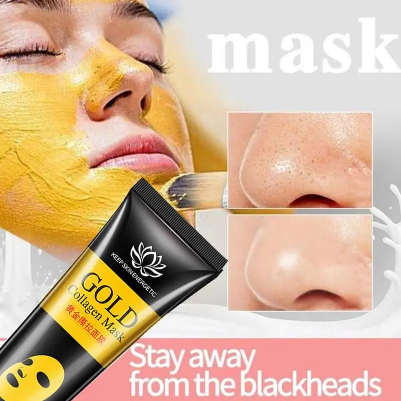 Золотая коллагеновая отшелушивающая маска для лица удаление черных точек