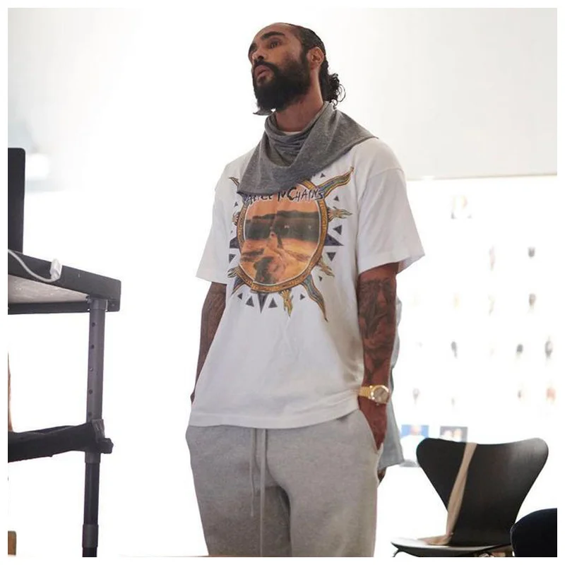 

Винтажная ретро-футболка в стиле американской улица в стиле панк с короткими рукавами, мужская повседневная футболка в стиле high street с принт...