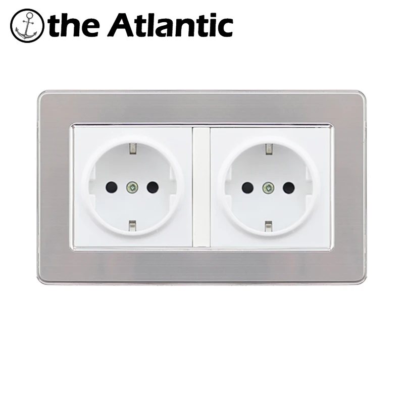 Atlectric ЕС/DE/RU стандартная заземляющая розетка 146 мм* 86 мм штепсельная розетка электрическая розетка из нержавеющей стали