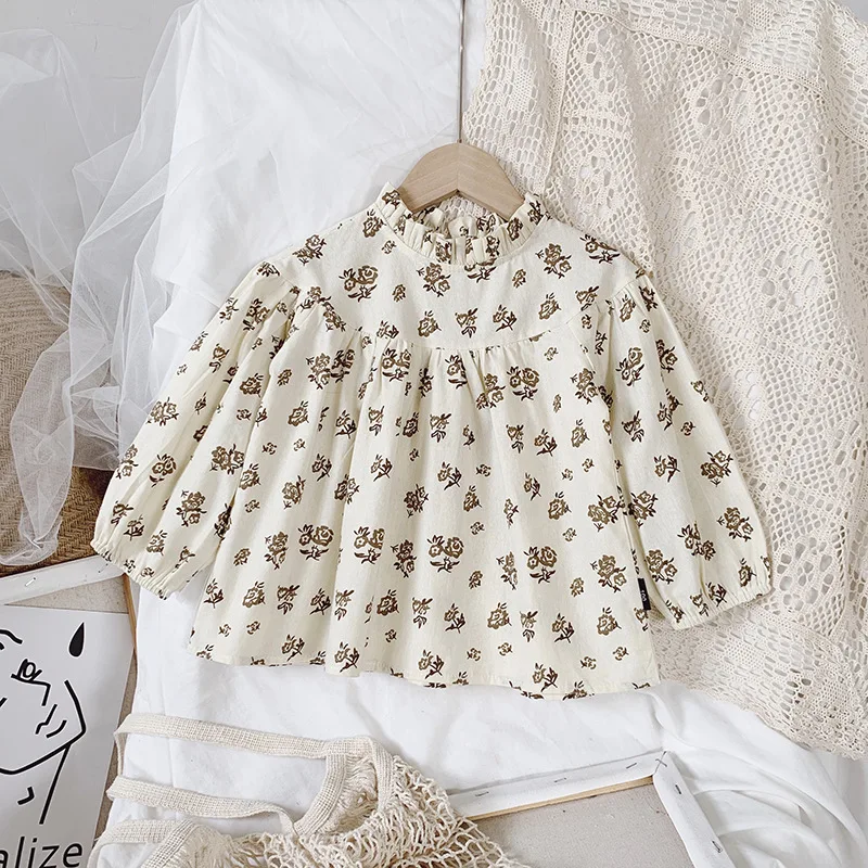 

Children Blouse for Toddle Girls Lolita Shirt Kids Vintage Blouses Child Clothes Girl Elegant Beautiful Blouses Baby Floral Tops