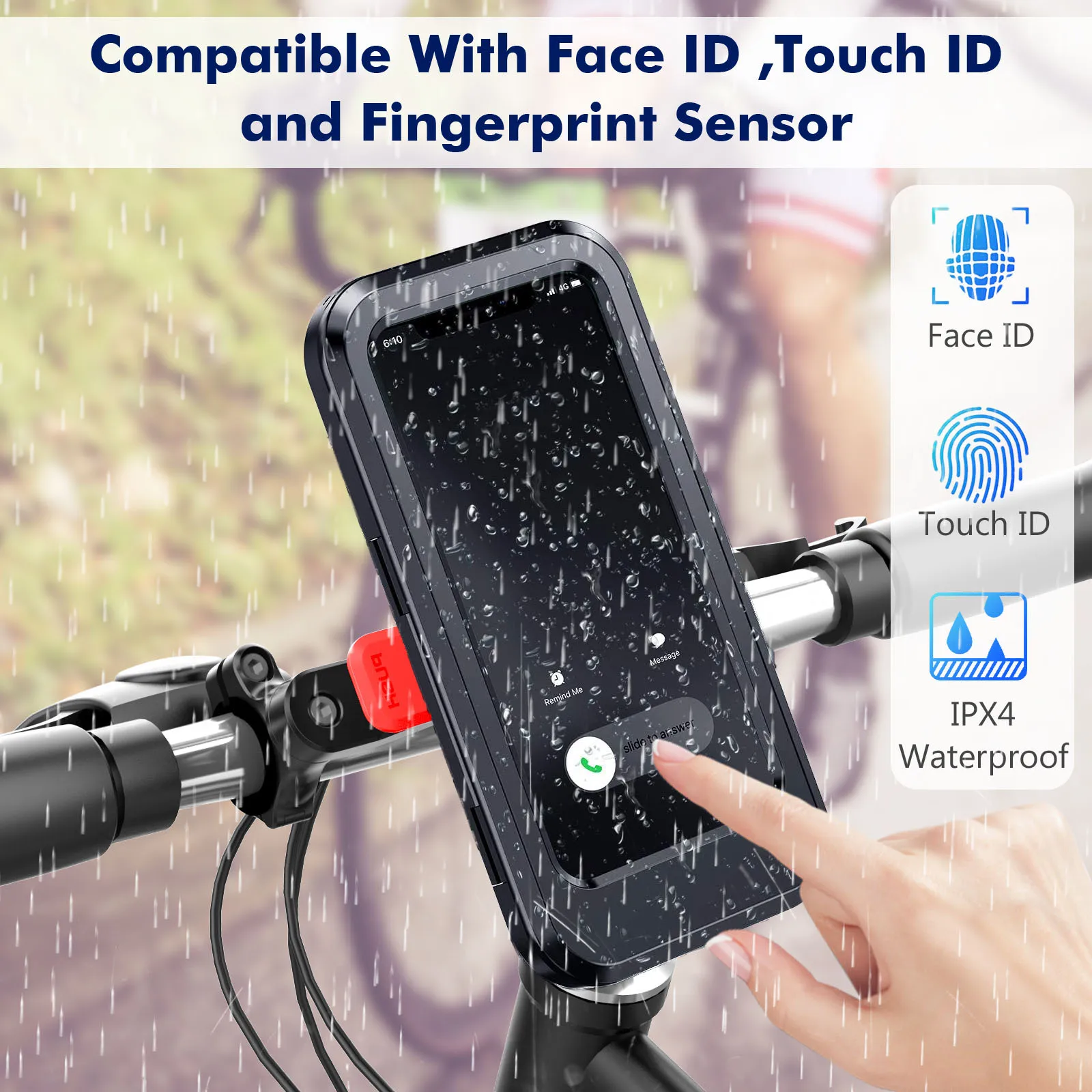 waterproof bike motorcycle phone holder charger bracket wireless charging fit riding electric 3 locks stable free global shipping