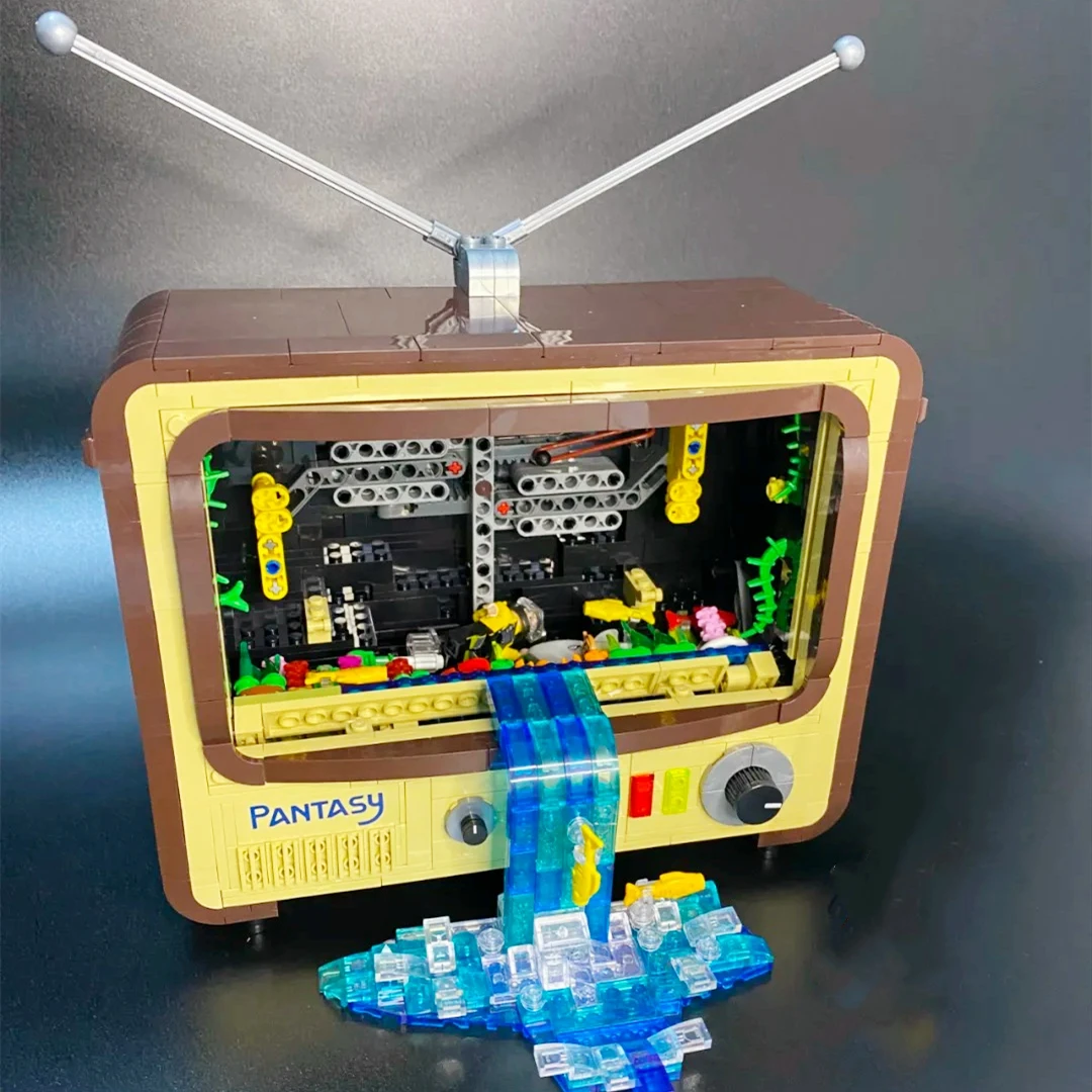 

В наличии, Классический ретро винтажный держатель для телефона и телевизора, идеи для креативного творчества, строительные блоки MOC, кирпич...