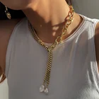 Женское длинное ожерелье с пресноводным жемчугом