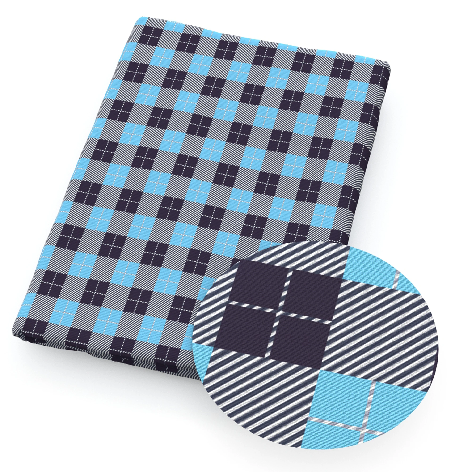 Синяя Клетчатая сетка геометрические узоры Полиэстер хлопчатобумажная ткань