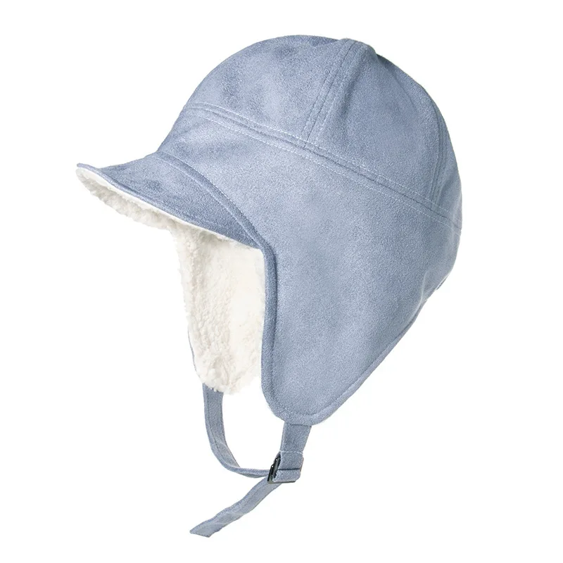 

Шапки-авиаторы велосипедные ветрозащитные шапки из овечьей шерсти с двойной подкладкой флисовая шапка с утиным язычком для защиты ушей Теп...