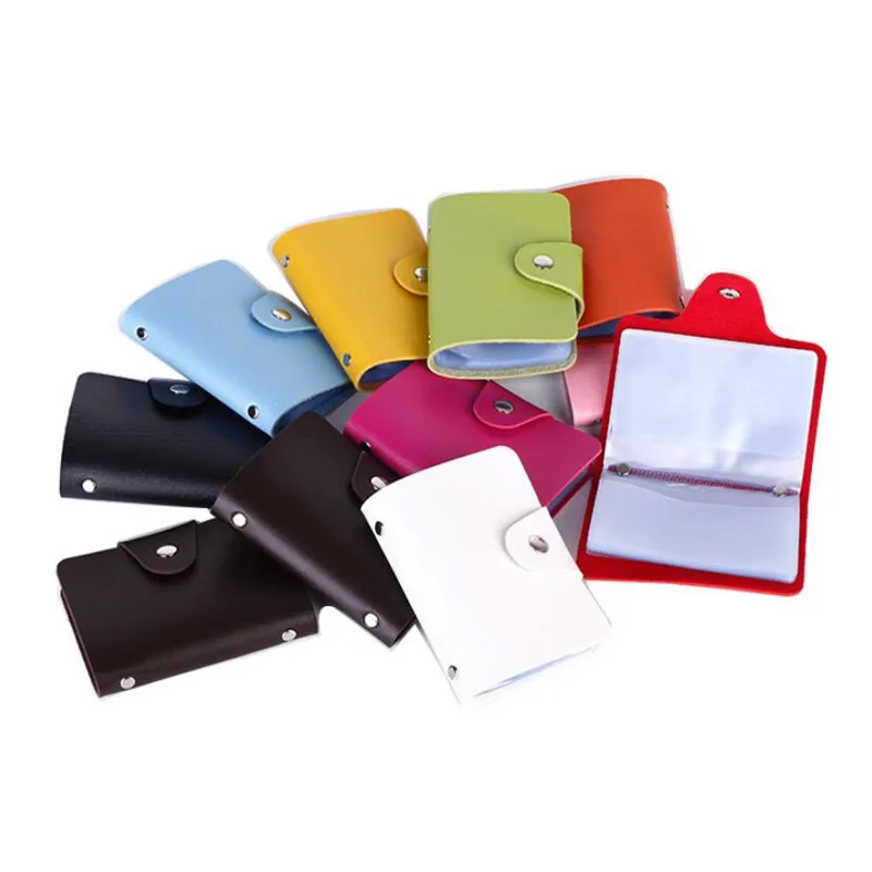 

Fashion PU Leather Function 24 Bits Card Case Business Card Holder Men Women Credit Passport Card Bag ID Passport Card Wallets