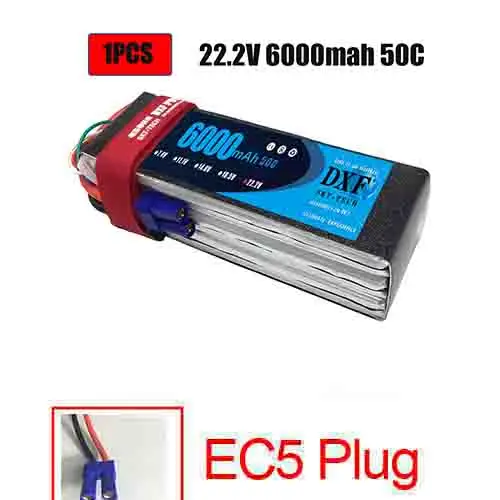 Аккумулятор DXF 7,4 V 22,2 V 6S 2S 5200mah 6000mAh 50C Burst 100C для радиоуправляемого автомобиля квадрокоптера вертолета самолета - Цвет: 1PCS6000SOFTEC5