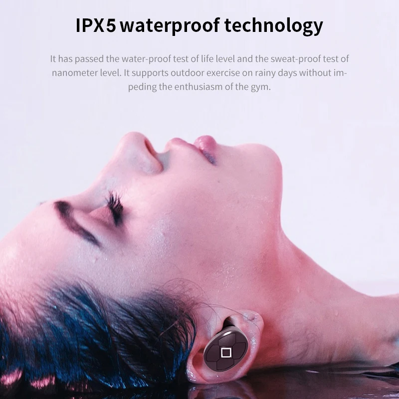 TWS Bluetooth 5 0 беспроводные наушники спортивные с сенсорным управлением гарнитура