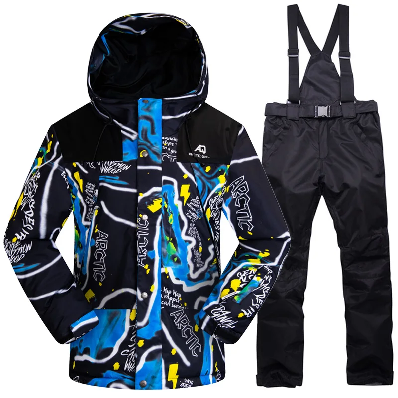 

Новый Зимний лыжный костюм для мужчин, теплые ветрозащитные водонепроницаемые спортивные зимние куртки и штаны для улицы, мужское лыжное с...