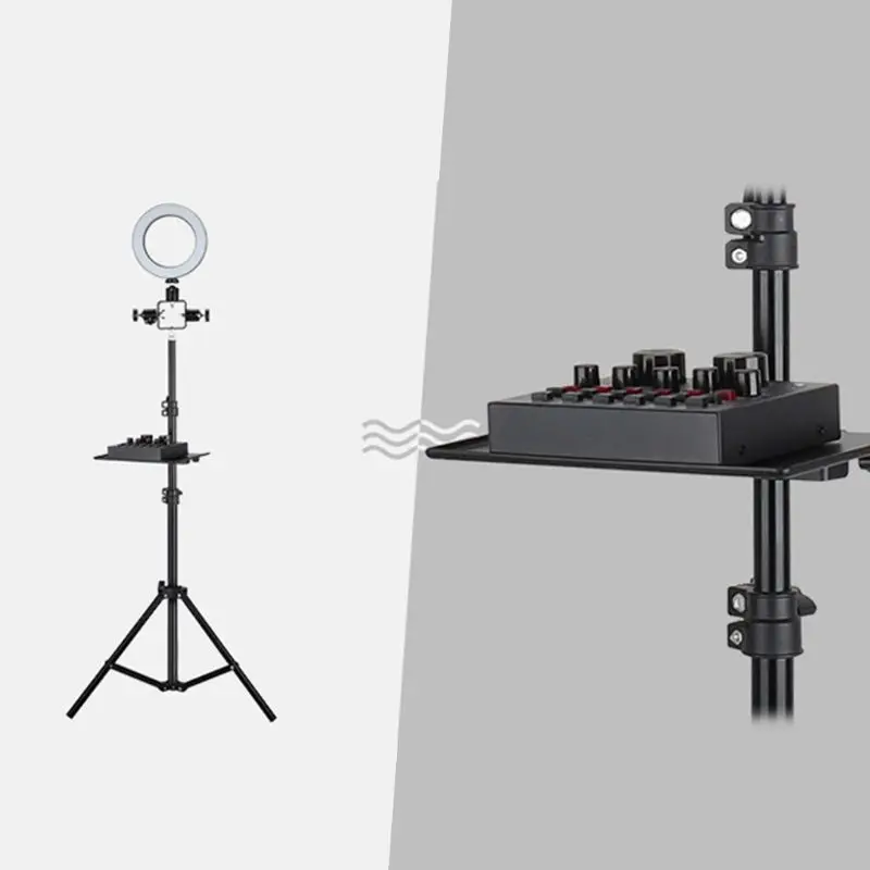 

200x130MM Sound Card Tray Live Broadcast Microphone Rack Stand Phone Clip Holder 24BB