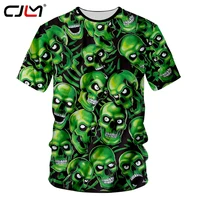 cjlm polyester o neck tshirt man hiphop green skulls shirt 3d printed punk rock chinese style free shipping oversized t shirt