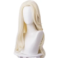 new princess elsa cosplay wig 65cm long blonde wavy heat resistant synthetic hair wigs wig cap